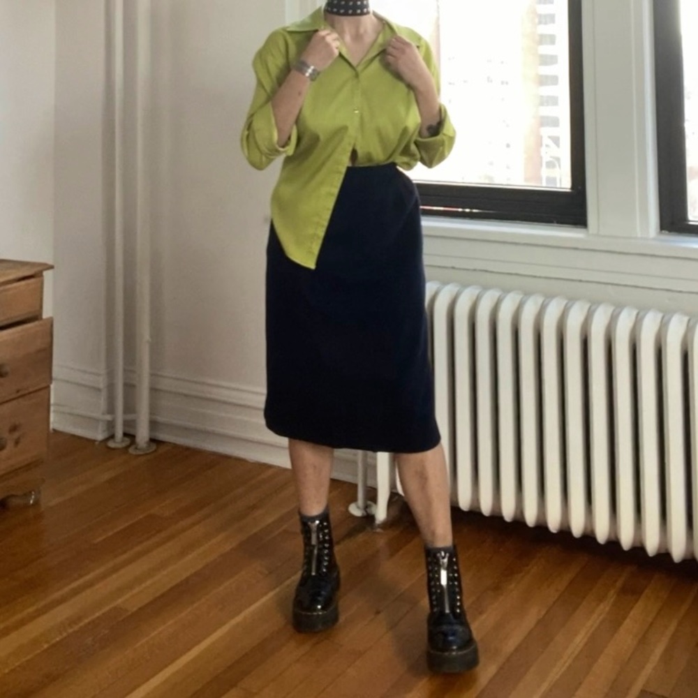 70s / 80s Green Disco Blouse / Button Up